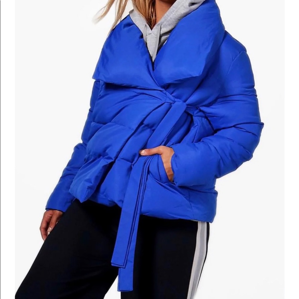 plus imogen padded tie front coat
